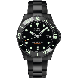 Mido Ocean Star Diver 600 M026.608.33.051.00 DLC-beschichtet Chronometer Siliziumspirale 80 Stunden